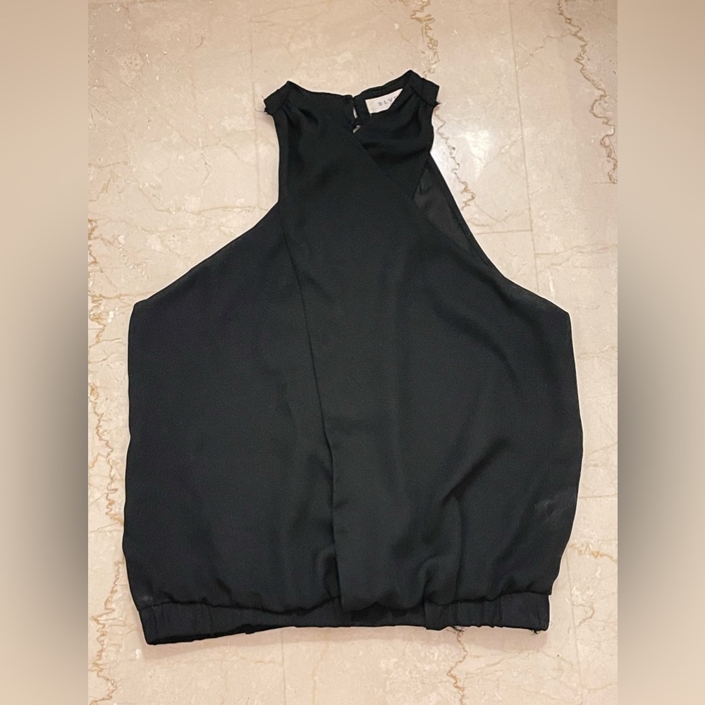 BLVD Collection Black Cross Halter Top loose fit